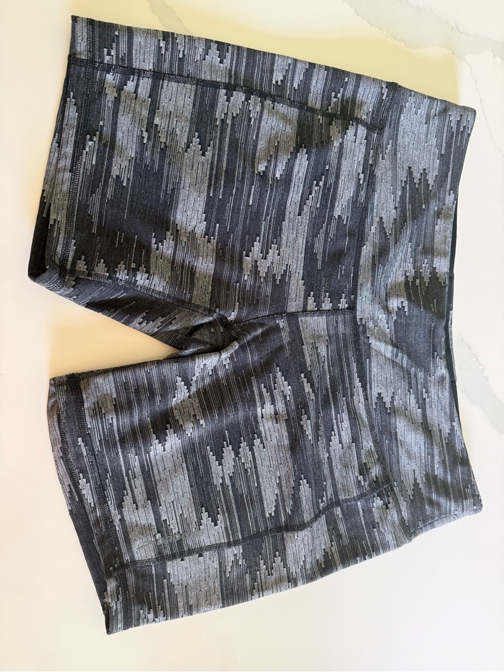 Brooks Black and Gray Patterned Running Shorts